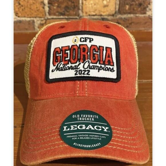 GA Bulldogs UGA Natty 2022 Championship Tan Red Truck Adjustable SEC Champs NWT - Picture 1 of 3